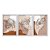 Kit 3 Quadros Decorativos Mulheres Com Flores No Cabelo Fundo Tons de Marrom - Imagem 1