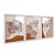 Kit 3 Quadros Decorativos Mulheres Com Flores No Cabelo Fundo Tons de Marrom - Imagem 2