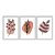 Kit 3 Quadros Decorativos Formas Marrom Desenho Plantas E Folhas - Imagem 1