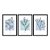 Kit 3 Quadros Decorativos Retângulos Azuis Desenho Galhos E Flores - Imagem 3
