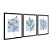 Kit 3 Quadros Decorativos Retângulos Azuis Desenho Galhos E Flores - Imagem 4