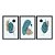 Kit 3 Quadros Decorativos Fundo Azul Bebê Formas Ciano Bege Plantas Abstrato - Imagem 3