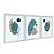 Kit 3 Quadros Decorativos Fundo Azul Bebê Formas Ciano Bege Plantas Abstrato - Imagem 2