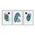 Kit 3 Quadros Decorativos Fundo Azul Bebê Formas Ciano Bege Plantas Abstrato - Imagem 1