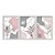 Kit 3 Quadros Decorativos Manchas Texturizadas Rosa e Cinza Plantas Abstrato - Imagem 1