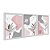 Kit 3 Quadros Decorativos Manchas Texturizadas Rosa e Cinza Plantas Abstrato - Imagem 2