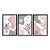 Kit 3 Quadros Decorativos Manchas Texturizadas Rosa e Cinza Plantas Abstrato - Imagem 3