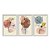 Kit 3 Quadros Decorativos Manchas Texturizadas Boho Plantas Abstrato Fundo Bege - Imagem 1