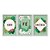 Kit 3 Quadros Decorativos Amor Fé Gratidão Floral Fundo Verde - Imagem 1