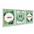 Kit 3 Quadros Decorativos Amor Fé Gratidão Floral Fundo Verde - Imagem 2