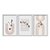 Kit 3 Quadros Decorativos Plantas Com Folhas Fundo Listrado - Imagem 1