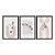 Kit 3 Quadros Decorativos Plantas Com Folhas Fundo Listrado - Imagem 3