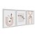 Kit 3 Quadros Decorativos Plantas Com Folhas Fundo Listrado - Imagem 2