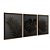 Kit 3 Quadros Decorativos Pantas Escuras Detalhes Dourados Fundo Escuro - Imagem 6