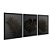 Kit 3 Quadros Decorativos Pantas Escuras Detalhes Dourados Fundo Escuro - Imagem 4