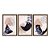 Kit 3 Quadros Decorativos Formas Tons de Rosa E Preto Folhas E Plantas - Imagem 5