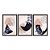 Kit 3 Quadros Decorativos Formas Tons de Rosa E Preto Folhas E Plantas - Imagem 3