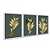 Kit 3 Quadros Decorativos Plantas Douradas Fundo Ciano - Imagem 2