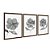 Kit 3 Quadros Decorativos Flores Cinzas Estampadas Fundo Branco - Imagem 6