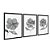Kit 3 Quadros Decorativos Flores Cinzas Estampadas Fundo Branco - Imagem 4