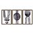 Kit 3 Quadros Decorativos Linhas e Esferas Cinza Efeito Aquarela Abstrato - Imagem 5