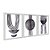 Kit 3 Quadros Decorativos Linhas e Esferas Cinza Efeito Aquarela Abstrato - Imagem 2