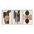 Kit 3 Quadros Decorativos Formas Geométricas Sobrepostas Preto Laranja Fundo Bege Abstrato - Imagem 1
