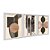 Kit 3 Quadros Decorativos Formas Geométricas Sobrepostas Preto Laranja Fundo Bege Abstrato - Imagem 2