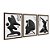 Kit 3 Quadros Decorativos Formas Orgãnicas Pretas Abstratas Fundo Branco - Imagem 6