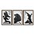 Kit 3 Quadros Decorativos Formas Orgãnicas Pretas Abstratas Fundo Branco - Imagem 5