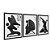 Kit 3 Quadros Decorativos Formas Orgãnicas Pretas Abstratas Fundo Branco - Imagem 4