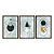 Kit 3 Quadros Decorativos Formas Abstratas Preto E Branco Fundo Turquesa - Imagem 5