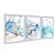 Kit 3 Quadros Decorativos Efeito Pintura Marmorizado Azul E Dourado - Imagem 2