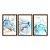 Kit 3 Quadros Decorativos Efeito Pintura Marmorizado Azul E Dourado - Imagem 5