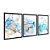 Kit 3 Quadros Decorativos Efeito Pintura Marmorizado Azul E Dourado - Imagem 4