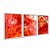 Kit 3 Quadros Decorativos Efeito Pintura Aquarela Marmorizado Vermelho E Dourado - Imagem 2