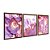 Kit 3 Quadros Decorativos Efeito Pintura Aquarela Marmorizado Roxo E Dourado Fundo Branco - Imagem 6