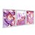 Kit 3 Quadros Decorativos Efeito Pintura Aquarela Marmorizado Roxo E Dourado Fundo Branco - Imagem 2