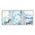 Kit 3 Quadros Decorativos Efeito Pintura Aquarela Marmorizado Azul E Dourado Fundo Branco - Imagem 1