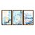 Kit 3 Quadros Decorativos Efeito Pintura Aquarela Marmorizado Azul E Dourado Fundo Branco - Imagem 5