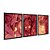 Kit 3 Quadros Decorativos Substância Dourada E Vermelha Misturado-se Abstrato - Imagem 4