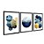 Kit 3 Quadros Decorativos Desenho Geométrico Texturizado Dourado E Azul Abstrato - Imagem 4