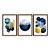 Kit 3 Quadros Decorativos Desenho Geométrico Texturizado Dourado E Azul Abstrato - Imagem 5