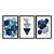 Kit 3 Quadros Decorativos Formas Geométricas Sobrepostas Azul Abstrato Fundo Branco - Imagem 3