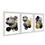 Kit 3 Quadros Decorativos Desenho Geométrico Texturizado Dourado Preto E Branco Abstrato - Imagem 2