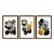 Kit 3 Quadros Decorativos Desenho Geométrico Texturizado Dourado Preto E Branco Abstrato - Imagem 5