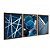 Kit 3 Quadros Decorativos Fundo Geométrico Azul E Branco Listras Abstrato Metalico - Imagem 6