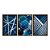 Kit 3 Quadros Decorativos Fundo Geométrico Azul E Branco Listras Abstrato Metalico - Imagem 5