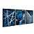 Kit 3 Quadros Decorativos Fundo Geométrico Azul E Branco Listras Abstrato Metalico - Imagem 4