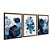 Kit 3 Quadros Decorativos Desenho Geométrico Azul E Branco Fundo Branco E Cinza - Imagem 6